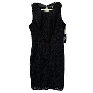 Lulus Black Lace Backless Short  Party Cocktail Formal Dress